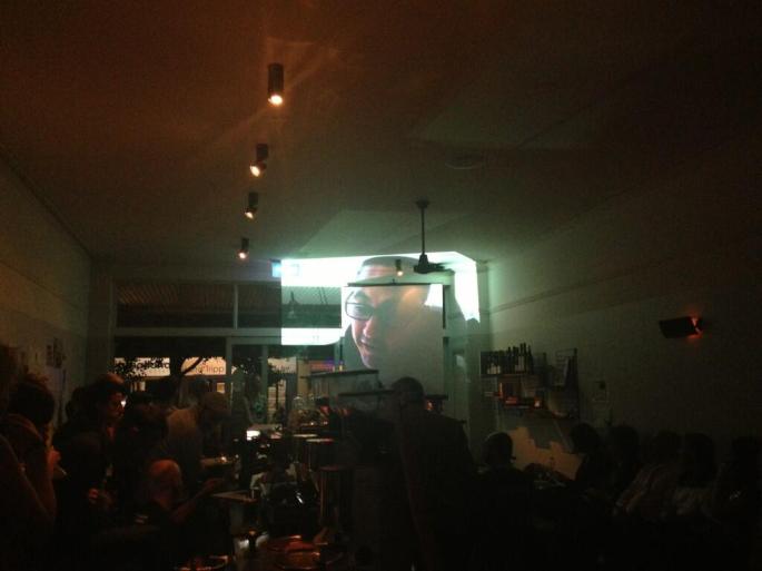 My Skype hook up with the Sydney fundraiser at Plunge No.46 > Photo by Kate Ausburn